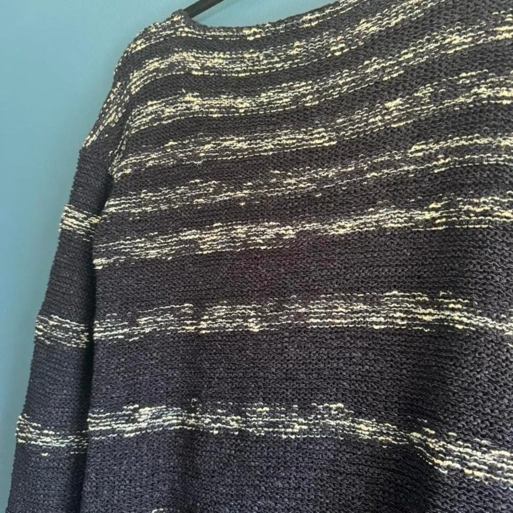 Talbots Stripe Sweater Women's Size Small Petite‎ Blue White Drop Shoulder Knit